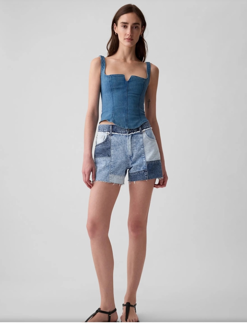 GAP Short stride patchwork en jean